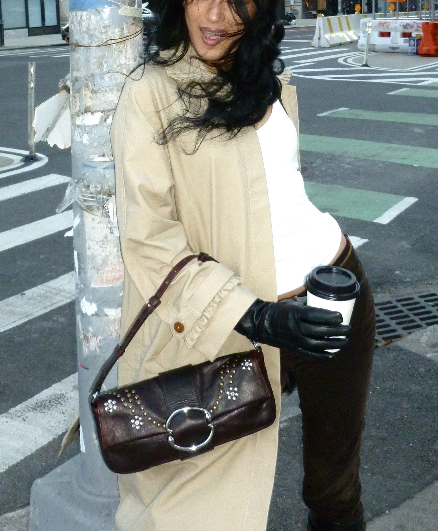 Liv Studded Bling Baguette [Brandy)