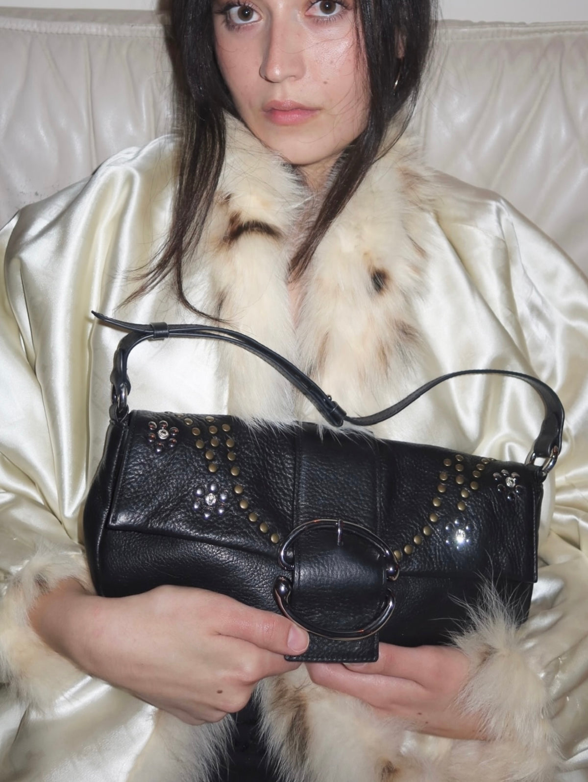 Liv Studded Bling Baguette [Smoke)