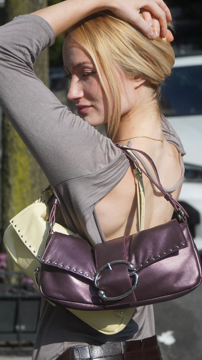 Liv Studded Baguette [Electric Plum]