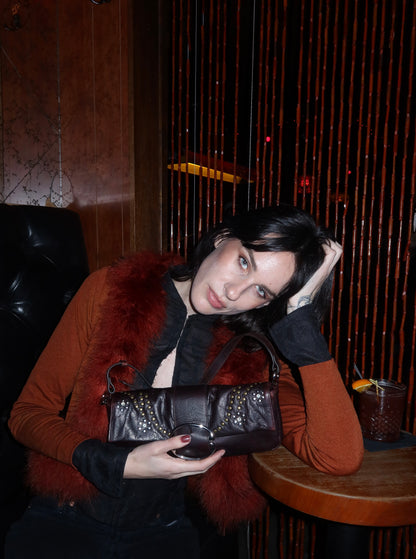 Liv Studded Bling Baguette [Brandy)