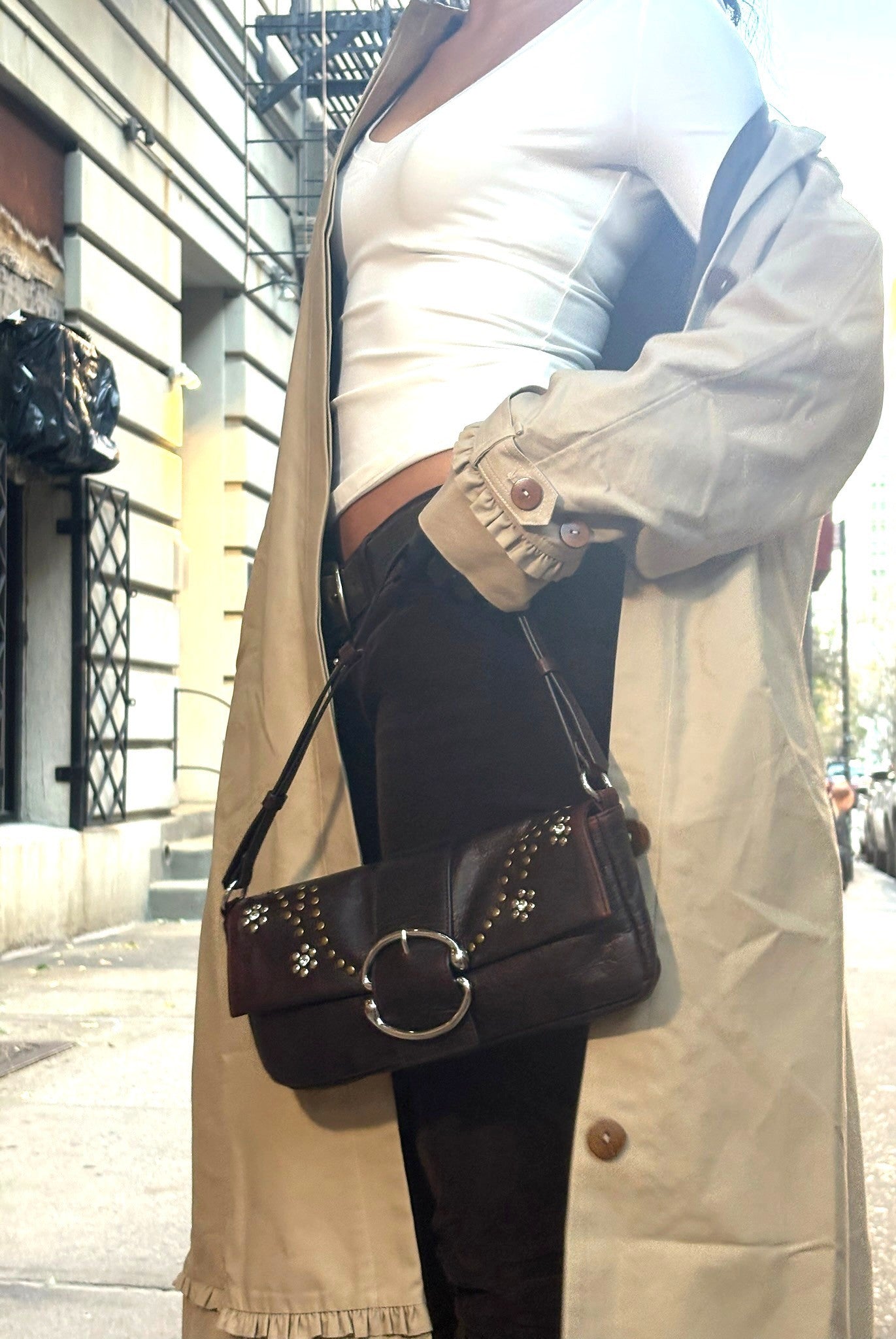 Liv Studded Bling Baguette [Brandy)