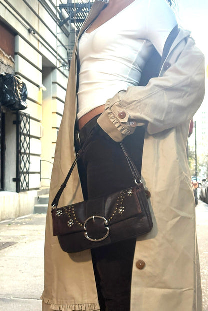 Liv Studded Bling Baguette [Brandy)