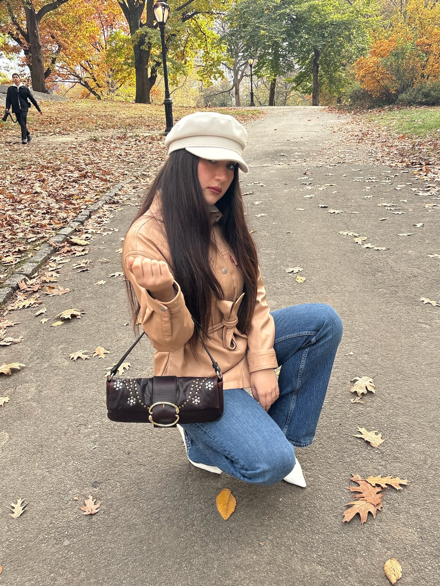 Liv Studded Bling Baguette [Brandy)