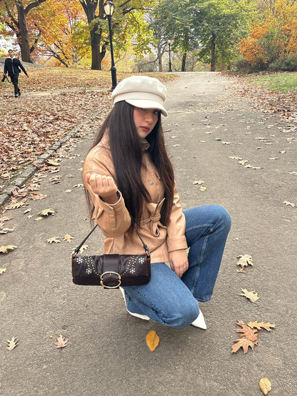 Liv Studded Bling Baguette [Brandy)