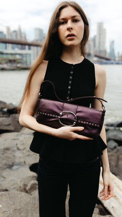 Liv Studded Baguette [Electric Plum]