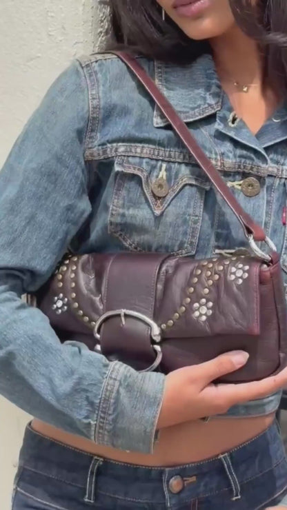 Liv Studded Bling Baguette [Brandy)